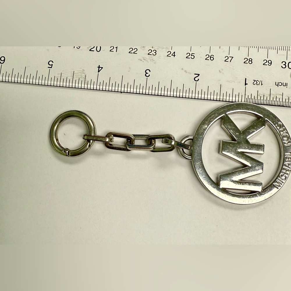 Michael Kors Silver Tone Keychain Hang Tag